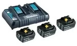 Makita Power Source Kit, 3x Akku 18 V / 5,0 Ah Li, 1x Doppelladeger&auml;t DC18RD