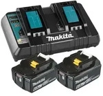 Makita Power Source Kit, 2x Akku 18 V / 6,0 Ah Li, 1x Doppelladeger&auml;t DC18RD