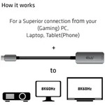 CLUB 3D aktives USB-C auf DisplayPort 1.4 Adapterkabel, 22cm