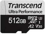 TRANSCEND 340S R160/W125 microSDXC 512GB Kit UHS-I U3, A2, Class 10