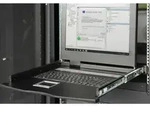 DIGITUS "Modulare Konsole mit 19"" TFT (48,3cm), 1-Port KVM & Touchpad, DE Tastatur,