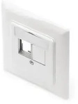 DIGITUS Leerdose f&uuml;r Keystone Module, straight 50x50 Zentralplatte, 80x80 Rahmen, 2x