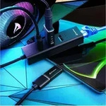 SHARKOON 3-Port Aluminium Hub schwarz, RJ-45, USB-A 3.0/USB-C 3.0 [Stecker]