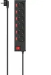 HAMA Steckdosenleiste mit Schalter, 6-fach, &Uuml;berspannungsschutz, einzeln schaltbar,