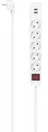 HAMA Steckdosenleiste mit Schalter, 3-fach, 2x USB, 1.4m, wei&szlig;