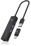 ICY BOX USB3.2 Gen1 Hub & Gigabit LAN 4-in-1 retail