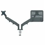 LEITZ Ergo Platzsparender Dual Monitorarm + Laptophalterung