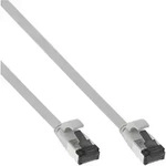 INLINE Patchkabel flach, U/FTP, Cat,8,1, TPE halogenfrei, grau, 0,25m