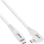 INLINE USB4 Kabel, USB-C, einseitig gewinkelt, PD 240W, 8K60Hz, TPE, wei&szlig;, 1m