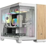 CORSAIR 2500X White/Bamboo, wei&szlig;/braun, Glasfenster