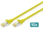 DIGITUS Patchkabel, Cat6a, S/FTP, RJ-45/RJ-45, 1m, gelb, 10er-Pack