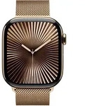 APPLE Watch Series 10 GPS + Cellular 46mm Gold Titanium Case with Gold Milanese...