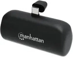 MANHATTAN Powerbank 5000 mAh mit integriertem USB-C-Stecker 10 W schwarz