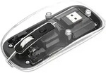 MANHATTAN Transparent Rechargeable Wireless Mouse, transparent/schwarz, USB