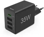 HAMA Schnellladeger&auml;t 1x USB-C 3x USB-A 35W schwarz