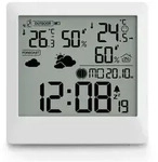 HAMA Wetterstation "Palawan", mit Au&szlig;ensensor, Funk, Wecker, Thermo/Hygro, Wei&szlig;