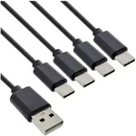 INLINE USB 4in1 Y-Ladekabel, 1x USB-A Stecker an 4x USB-C Stecker, 1m