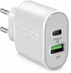 SBS Reiselader 2,1A 1x USB + 1x USB-C PD 20W, wei&szlig;