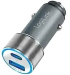 LOGILINK Kfz-Ladeadapter mit USB-C 36W grau/silber