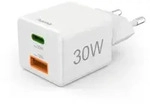 HAMA Schnellladeger&auml;t, 1x USB-C, 1x USB-A, 30W PD