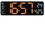 HAMA Digitale Wanduhr "Santa Cruz", Thermometer, gro&szlig;es Display, Fernbedien., wei&szlig;