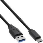 INLINE USB 3,2 Gen,1x2 Kabel, USB-C Stecker an A Stecker, schwarz, 0,3m