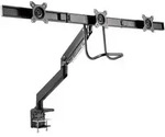 INLINE Tischhalterung mit Lifter+USB, beweglich, f&uuml;r 3 Monitore bis 69cm (27")
