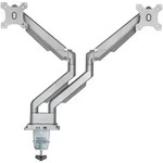 INLINE Tischhalterung mit Lifter & USB/Audio, 2 Monitore bis 81cm (32"),silber