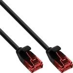INLINE Slim Patchkabel, U/UTP, Cat,6, schwarz, 1m