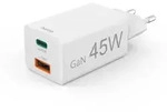 HAMA Schnellladeger&auml;t, 1x USB-C PD, 1x USB-A QC, 45W, wei&szlig;
