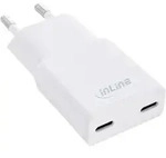 INLINE USB Netzteil Ladeger&auml;t Dual USB-C, PD, PPS, 30W, wei&szlig;