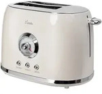 BIKITCHEN nostalgia 200 cremewei&szlig; Automatik Toaster, 2 Schei