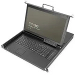 DIGITUS Modulare HD LCD TFT Konsole,8 Port VGA mit 8 Port VGA KVM, GE Tastatur, RAL