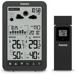 HAMA Wetterstation "Ko Samui", mit Au&szlig;ensensor, Funk, Wecker Schwarz
