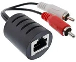 INLINE Audio &uuml;ber RJ45 passiv, 2x Cinch Stecker / RJ45 Buchse, max, 50m