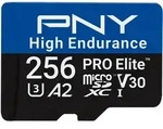 PNY Pro Elite High Endurance R100/W90 microSDXC 256GB Kit, UHS-I U3, A2,...