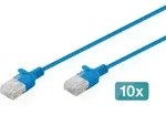 DIGITUS CAT 6 U-UTP Slim Patchkabel, 5 m, Blau, 10 Stk. L&auml;nge 5 m, Blau, 10...