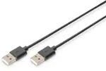 DIGITUS USB Anschlusskabel, Typ A St/St, 1.0m, USB 2.0 kompatibel, sw