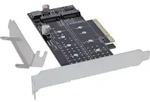 INLINE PCIe Karte zu 2x intern NVMe M,2 Key M &ucirc; Bifurcation, PCIe x8