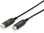 DIGITUS HDMI AOC Verbindungskabel, Typ A M/M, 60m, Ultra HD, 8K@60 Hz, gold, sw