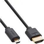 INLINE Slim Ultra High Speed HDMI Kabel, 8K4K, A St, / D St, (Micro), 1,5m