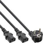 INLINE Netz-Y-Kabel, 1x Schutzkontakt ST zu 2x Kaltger&auml;te ST, 5m