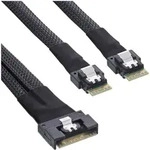 INLINE Slim SAS Kabel, SFF-8654 8i zu 2x SFF-8654 4i, 0,5m