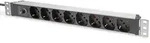 DIGITUS 1HE Aluminium PDU, 8x Italian ausgang,Vorsicherung 10A St, 250VAC 50/60Hz,