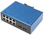DIGITUS Industrial 8+2-Port Fast Ethernet Switch 8 Port FE RJ45, 2 GE SFP Ports