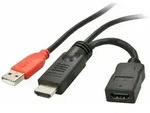 LINDY HDMI 1.4 M/F Stromeinspeisungsadapter mit USB Typ A Stecker (ca. 15cm)