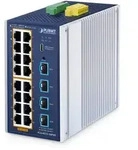 PLANET IGS-4215 Industrial Railmount Gigabit Managed Switch, 16x RJ-45, 4x SFP+, 