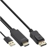 INLINE HDMI zu DisplayPort Konverter Kabel, 4K/30Hz, schwarz, 1m