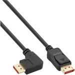 INLINE DisplayPort 1,4 Kabel, 8K4K, rechts gewinkelt, schwarz/gold, 1m