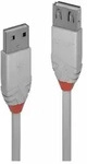 LINDY 0.5m USB 2.0 Type A Extension Cable, Anthra Line, Grau Grau